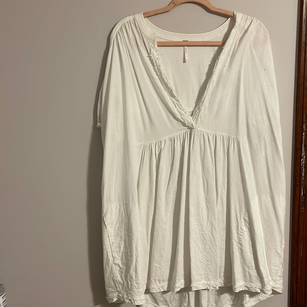 Free people white oversized tunic with pockets